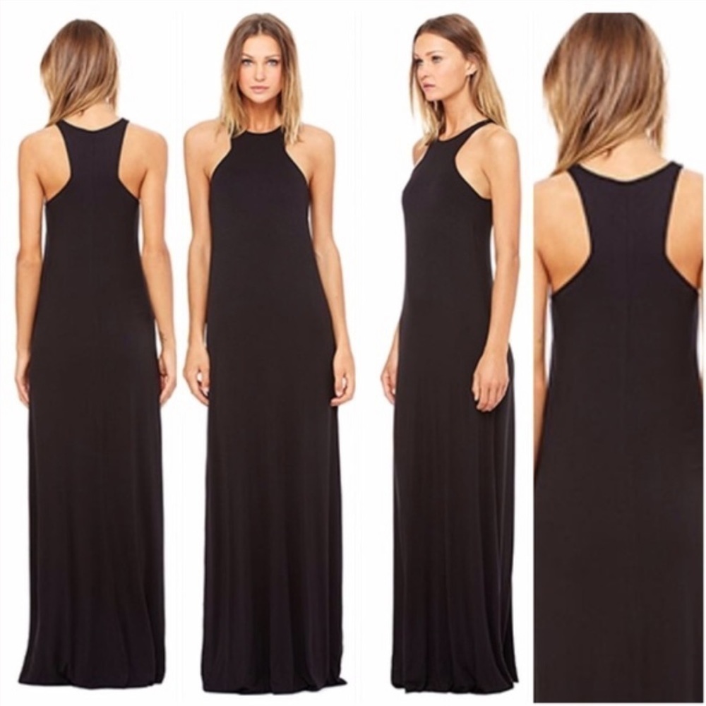 Bella Luxx Los Angeles size xsmall navy blue geometric racer back maxi dress